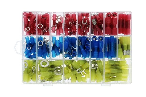 Kunststoffbox - Kabelschuhe mit Schrumpfschlauch, 250 Stück