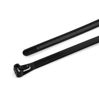 Stahovací páska černá rozebíratelná 4,8x300mm, 100ks v balení