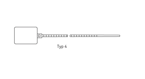 Taśma napinająca pojedyncza 2,5x130 mm z etykietą 28x20 mm (MCV-130), 100 sztuk w opakowaniu