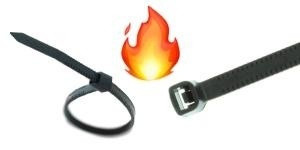 Spannband flammhemmend (V0), 13kg, 53mm Bündeldurchmesser, 3,6x200mm, 100Stück in Packung