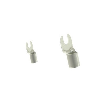 Thermobeständige Crimpgabel, Nickel bis  650°C, Querschnitt 0,5-1,5mm2/M4 (56c/4), 100Stück in Packung