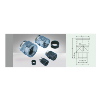 Straight connector with outer metal. thread with integrated gland   seal. IP67, NW 29, grey, M32x1,5