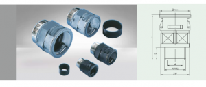 Straight connector with outer metal. thread with integrated gland   seal. IP67, NW 12, black, M20x1,5