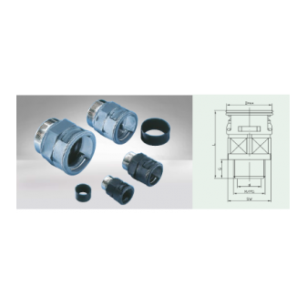 Straight connector with external metal thread, IP67 protection on protective hose, NW 48, grey, Pg48