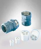 Straight connector with external metal thread   seal for IP67, NW 12, grey, Pg11