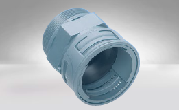 Straight connector with external thread, IP67, NW 12, grey, Pg9