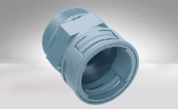 Straight connector with external thread, IP67, NW 10, grey, Pg9