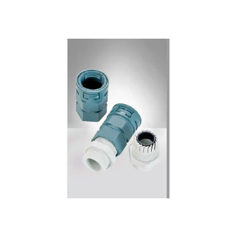 Straight connector with external thread and integrated gland, NW 10, IP67, black
