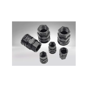 Angled 45° connector with external thread, IP67, NW 10, black, Pg9