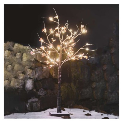 LED-Baum mit Beeren, 120 cm, innen und außen, warmweiß, Timer